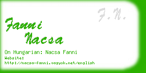 fanni nacsa business card